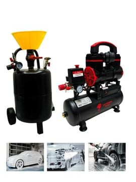OTTOMAX 15 Litre Köpük Tankı - 8 Litre Sessiz Hava Kompresörü  Yıkama Seti