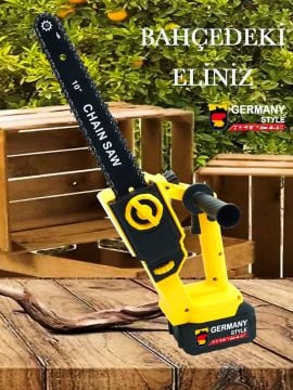 Germany Style Pro Kömürsüz Motor Otomatik Yağlamalı 25 cm Palalı Şarjlı Dal Budama Testeresi