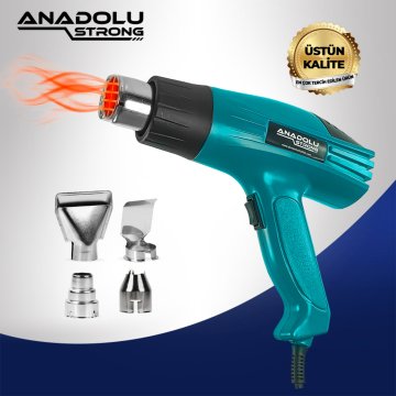 Anadolustrong ANS1010 Sıcak Hava Tabancası 2000W Kademeli  Otomatik Korumalı Aksesuar Hediyeli