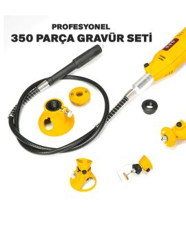 Rowermax 350 Parça  Çift Makinalı Gravür Oyma Dremel Taşlama Zımpara 130 W