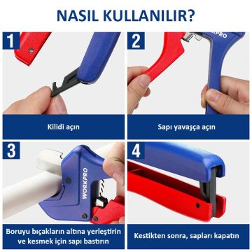 WORKPRO WP301007 60.5mm Profesyonel PPRC Plastik Boru Kesme Makası