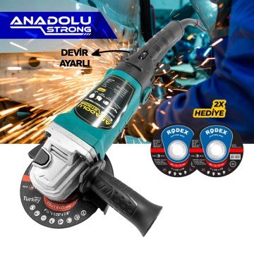 Anadolu Strong DM803 Devir Ayarlı Spral Taşlama Makinası Avuç İçi Taşlama 115 mm 2 Adet Disk Hediye