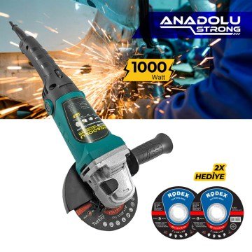 Anadolu Strong DM803 Devir Ayarlı Spral Taşlama Makinası Avuç İçi Taşlama 115 mm 2 Adet Disk Hediye