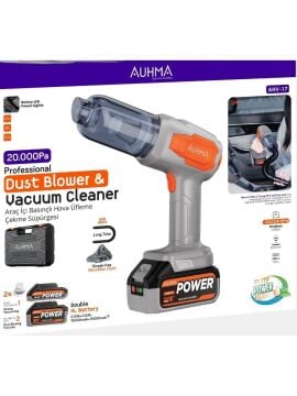 Auhma 20.000pA Güçlü Vakumlu ve Üflemeli Araç için Süpürge 120W güç -10.000mah+15.000mah pil