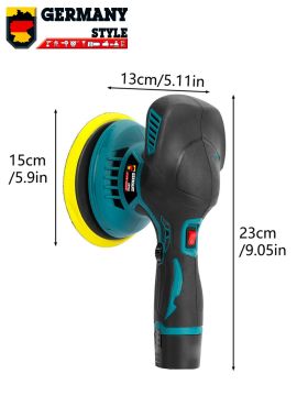 Germany Style GRM9003 Çift Akülü Orbital 18V Lityum 2x Batarya 6 Devir Ayarlı Detay Makinası