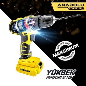 Anadolu Strong  ANS1072 24v Darbesiz Çift Akülü Li-ion Bataryalı Vidalama Matkap