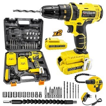 Anadolu Strong ANS1069-S 24W Çift Li-ion Bataryalı Metal Şanzıman Darbeli 27 Parçalı Süper Setli