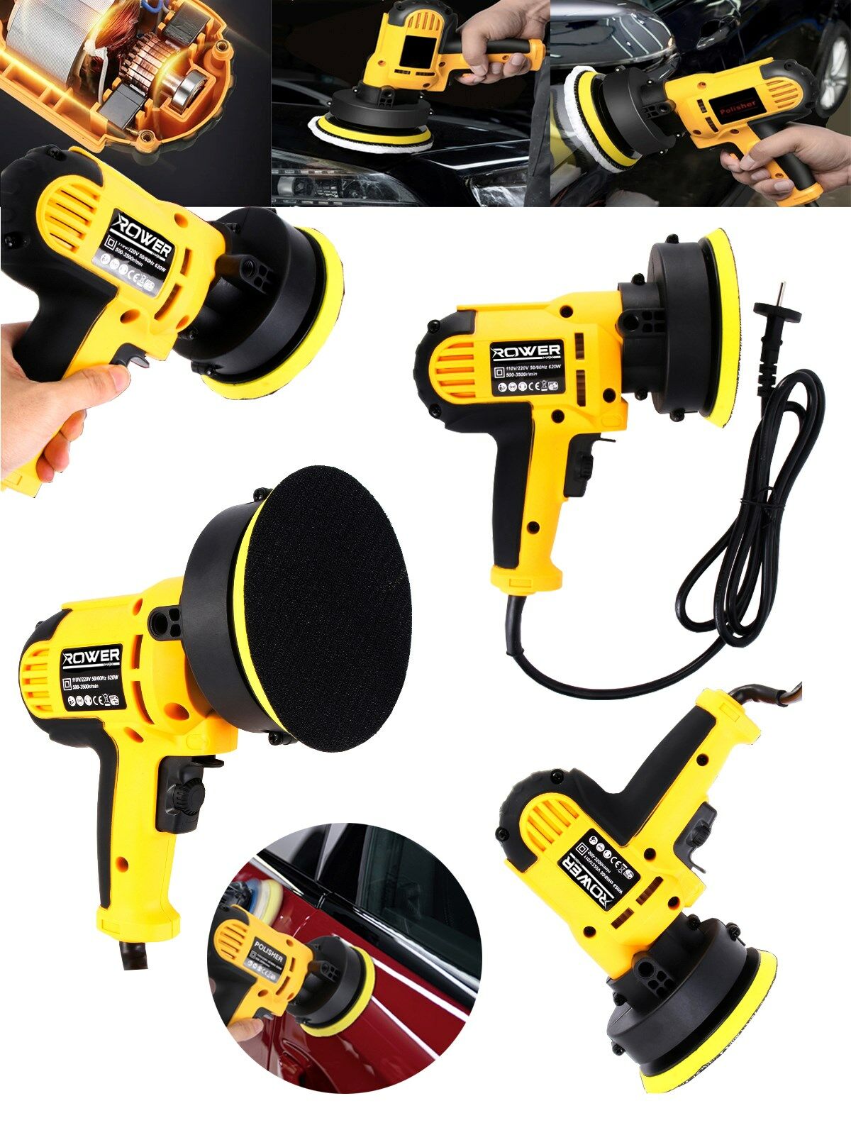 Rowermax Alman Stark Motor Korumalı 99558VFX Otomatik Devir Ayarlı Polisaj
