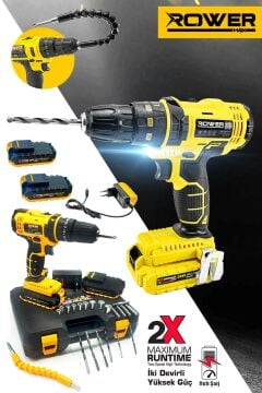 Rowermax AlmanTech 99880VFX Darbeli Ultimate Metal Şanzıman Çift Akülü Matkap