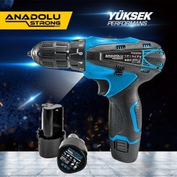 AnadoluStrong ANS1062M 12V Çift Akülü Şarjlı Matkap Li-ion Bataryalı 27 Parça Hediyeli Matkap