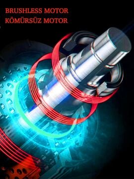 Anadolu Strong TR-1453 4'Lü Set Şarjlı Kömürsüz Motor Matkap Vidalama Kırıcı Delici Hilti Taşlama Somun Sökme Bijon Sökme