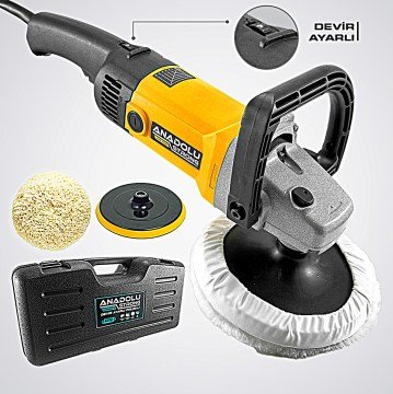 AnadoluStrong ANS1046  Devir Ayarlı 180mm 6 Kademeli  Pasta Cila Koltuk Fırçalama Polisaj  Makinesi