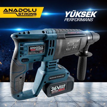 Anadolu Strong ANS1067 Profesyonel Çift Akülü Kömürsüz Motor 7 Adet SDS Uç Hediyeli