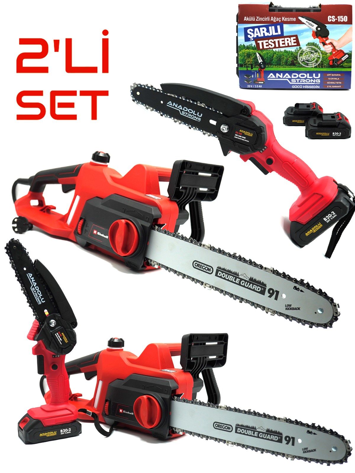 Einhell Gc-Ec1935 Elektrikli Ağaç Kesme Anadolu Strong Budama Testeresi 2 li Set