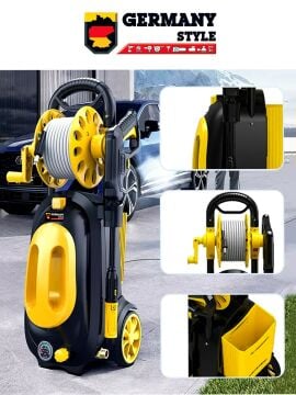 Germany Style 130- 180 Bar 3000W Yüksek Basınçlı Oto Yıkama Makinesi Köpük Atmalı Kovadan Emişli