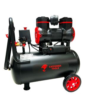 Catpower 24 Litre Sessiz Hava Kompresörü 1.5 Hp Bakır Sargı Motor 8 Bar 5 Parça Havalı Setli