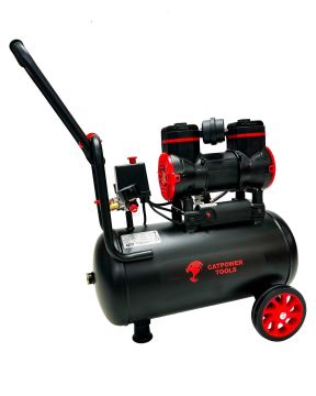 Catpower 24 Litre Sessiz Hava Kompresörü 1.5 Hp Bakır Sargı Motor 8 Bar 5 Parça Havalı Setli
