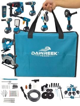 Germany Style DawreekTech 10'lu Şarjlı Pro Set Kırıcı-Taşlama-Matkap-Daire Testere-Yıkama-Dekupaj
