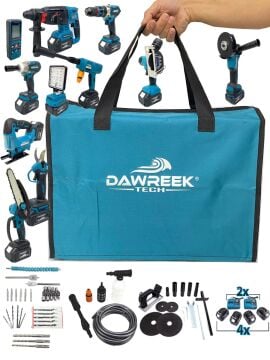 Germany Style DawreekTech 11'li Şarjlı Pro Set Kırıcı-Taşlama-Matkap-Budama Makas Testeresi -Yıkama-Dekupaj 
