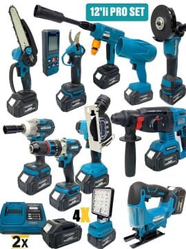 Germany Style DawreekTech 11'li Şarjlı Pro Set Kırıcı-Taşlama-Matkap-