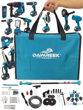Germany Style DawreekTech 11'li Şarjlı Pro Set Kırıcı-Taşlama-Matkap-Budama Makas Testeresi -Yıkama-Dekupaj 