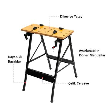 WORKPRO WP289026 70Kg Katlanabilir Çalışma Tezgâhı