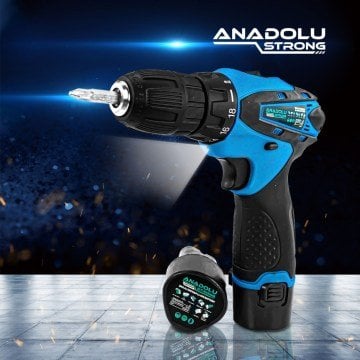 AnadoluStrong ANS1038M 12V Çift Akülü Şarjlı Matkap Li-ion Bataryalı