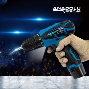 AnadoluStrong ANS1038M 12V Çift Akülü Şarjlı Matkap Li-ion Bataryalı