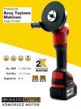 Germany Style Akülü Kırmızı Kömürsüz 4'lü Set Taşlama-Kırıcı Delici Hilti-Somun Sıkma-Vidalama Matkap