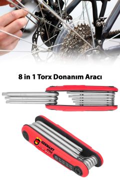 Germany Style 8 in 1  Taşınabilir Katlanır Anahtar Torks Anahtar Alyan Tamir Kiti