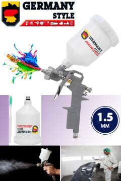 Germany Style Profesyonel Havalı Üstten Depolu Boya Tabancası 1.5 Mm Basınç Ayarlı Havalı Boya Tabancası