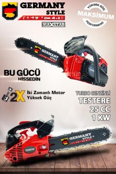 Germany Style Dal Budama Seti 25 CC Benzinli Testere -Akülü Makas İkili Set