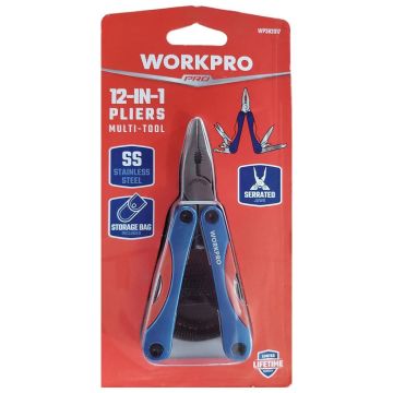 WORKPRO WP382017 12 IN 1 Çok Fonksiyonlu Profesyonel Mini Pense Seti + Taşıma Kılıfı