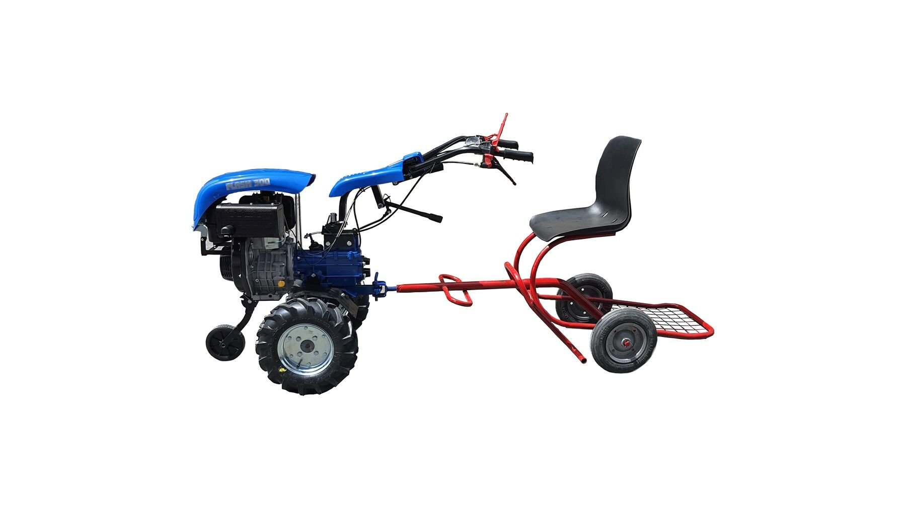 Flash 300 3+1 Dizel Çapa Makinası Amerikan Motorlu 7 Hp Teker + Oturma Selesi