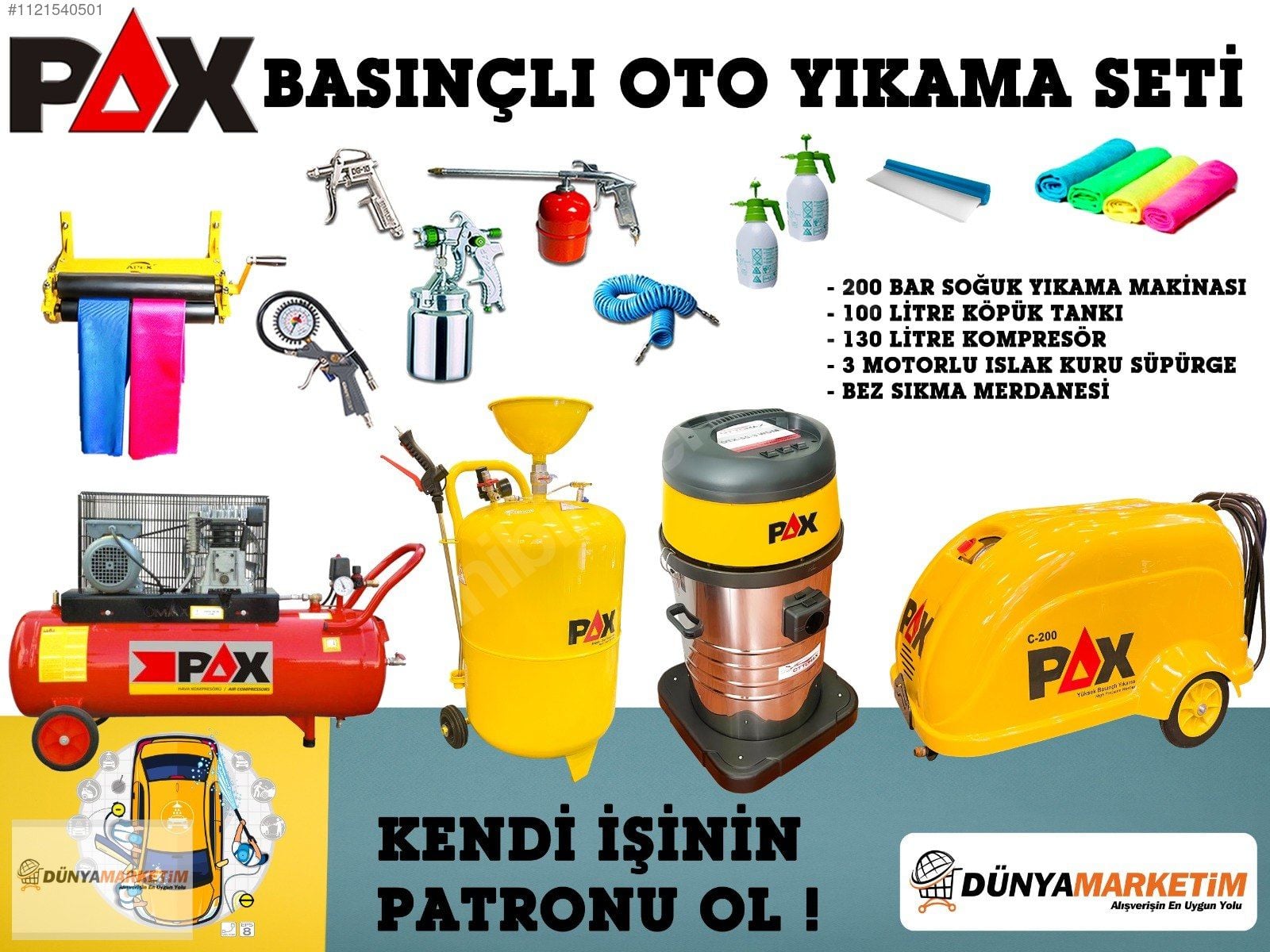 Pax Profesyonel Basınçlı Oto Yıkama Seti